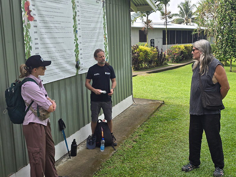Jim Thomas speaking with Emmeline and Johan